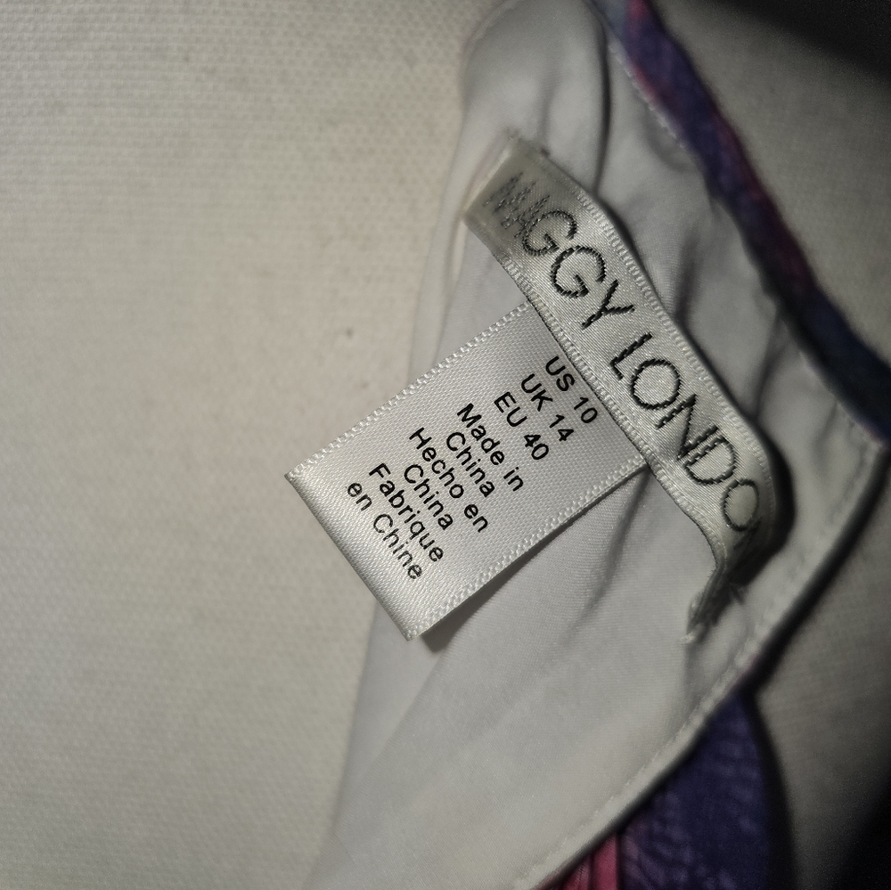 Maggy London Pleated Floral Swing Cocktail Dress - Picture 3 of 8